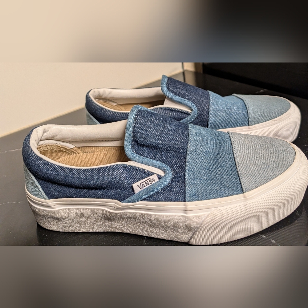 Vans Slip-On 'Patchwork' Denim Platform Sneakers … - image 3